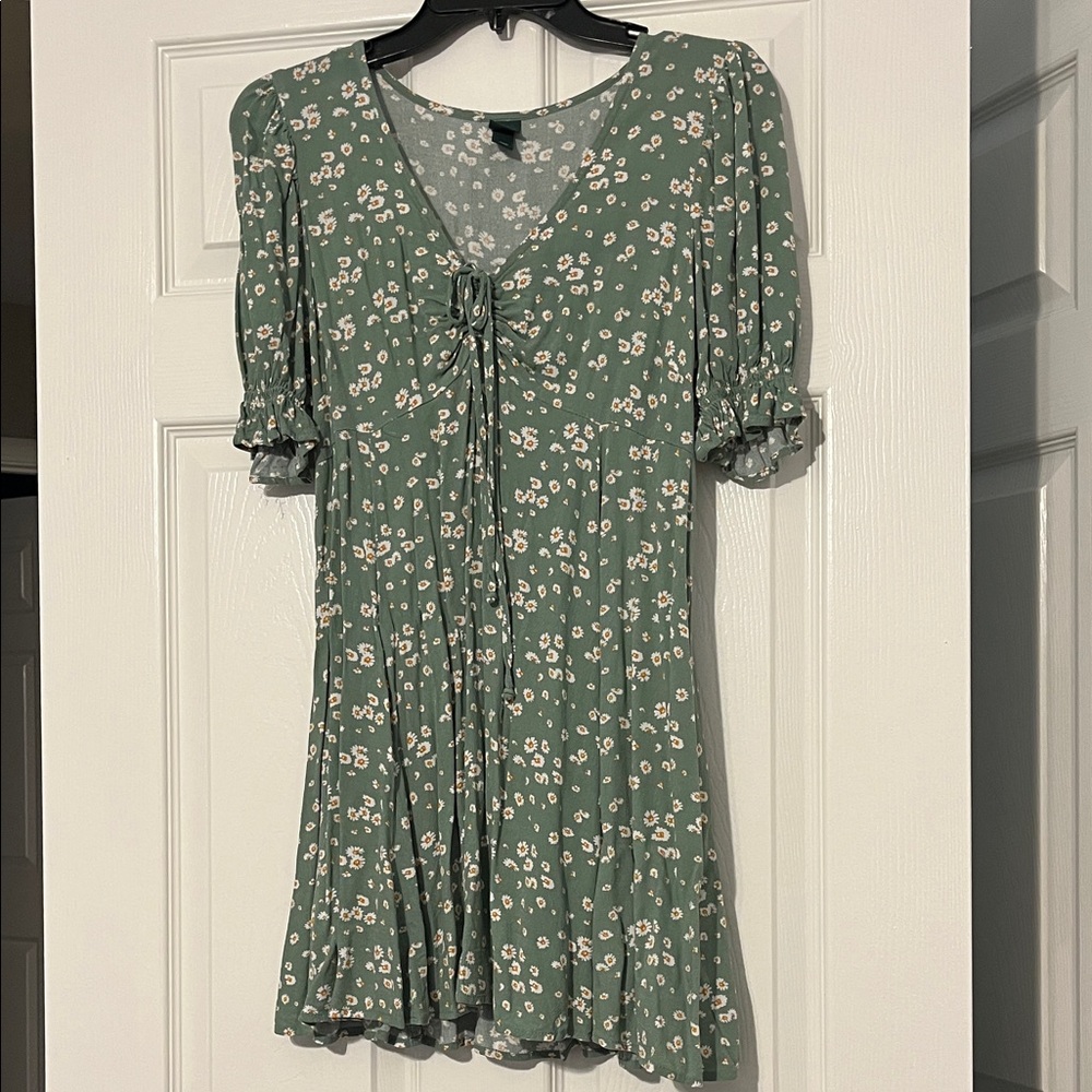 Wild Fable Green Floral Mini Dress